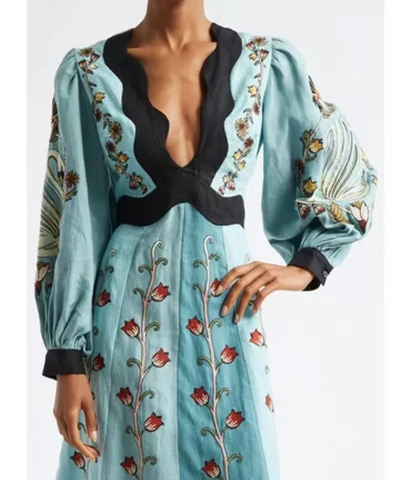 Backless Long Deep V Hollow Dress