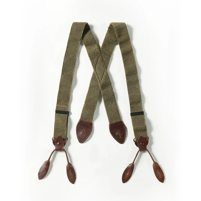 Vintage Adjustable Cowhide Suspenders - Image 2