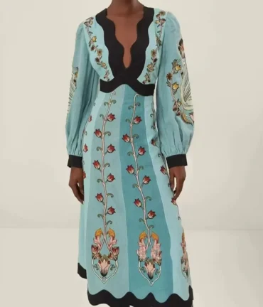 Backless Long Deep V Hollow Dress