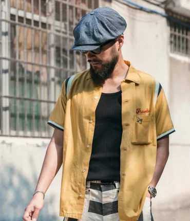 Non Stock Hickory Stripes Newsboy Cap Vintage Fashion All Season Men Berets Blue