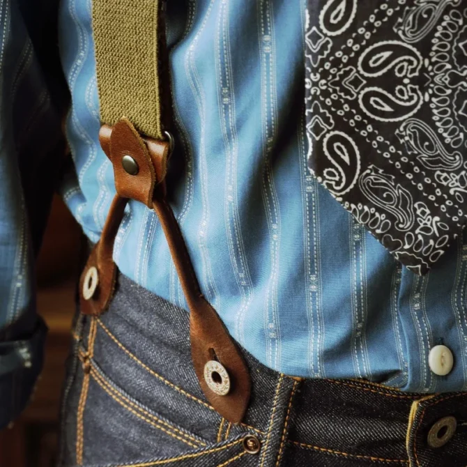 Vintage Adjustable Cowhide Suspenders - Image 5