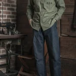 Rugged Bronson USN N-3 Utility Shirt Vintage Mens Long Sleeve Workshirt Olive Drab