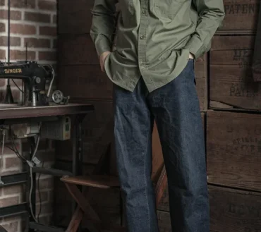 Rugged Bronson USN N-3 Utility Shirt Vintage Mens Long Sleeve Workshirt Olive Drab