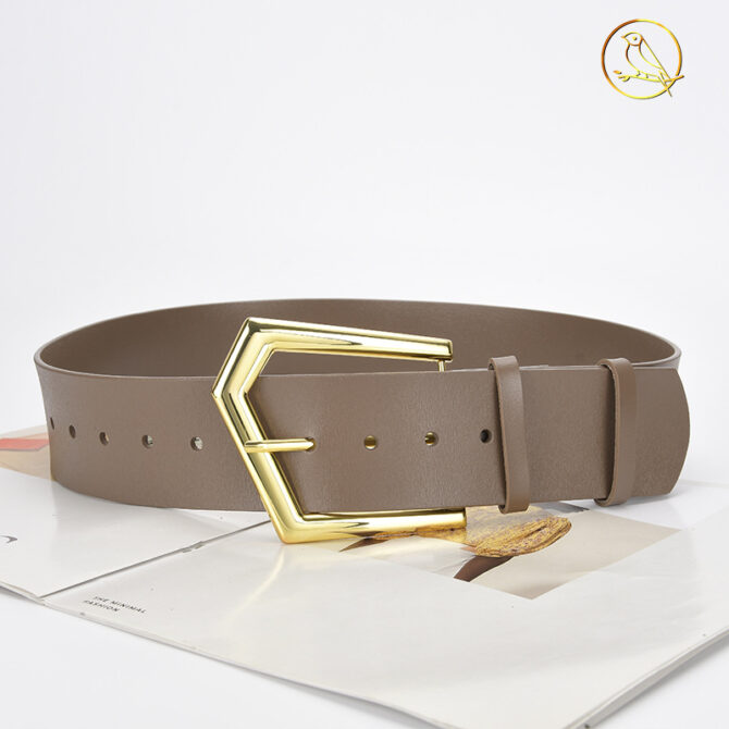 Genuine Leather Skirt Coat Ins Belt Pin Buckle - Image 2