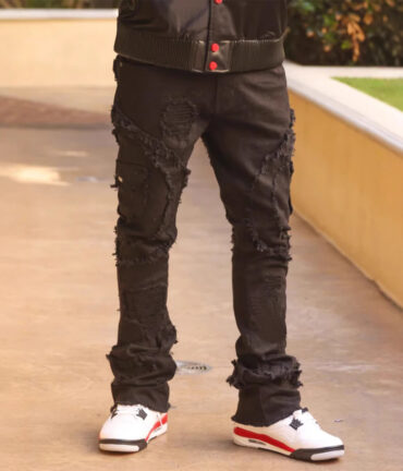 Men's Ripped Micro-tassel Stretch Jeans