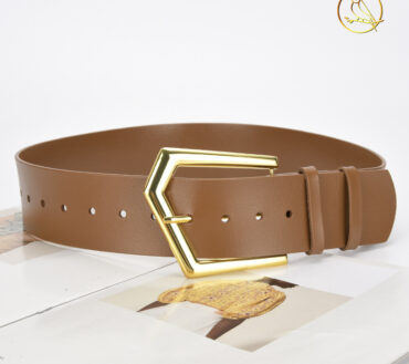 European And American Genuine Leather Belt Women's Skirt Coat Ins Style Belt Simple All-match Outer Waistband Wide Pin Buckle