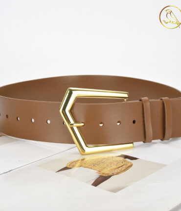 European And American Genuine Leather Belt Women's Skirt Coat Ins Style Belt Simple All-match Outer Waistband Wide Pin Buckle