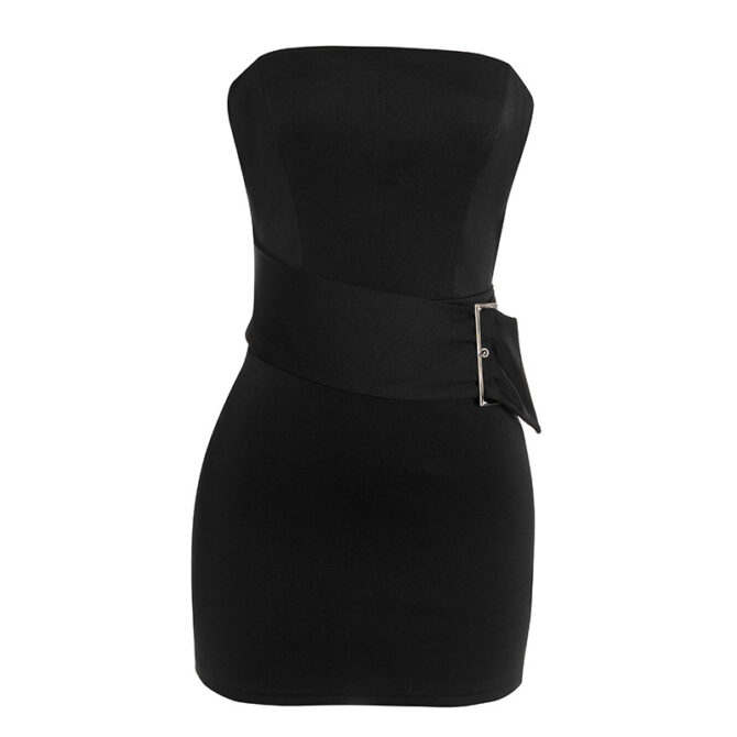 Cross-border Hip Belt Sleeveless Strapless Mini Dress - Image 5