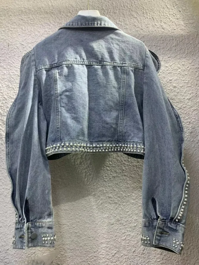 Short Denim Coat Bubble Jacket - Image 4
