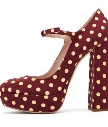 Black Round Toe Thick Sole Shoes High Mary Jane High Heels Womens Evening Dress Shoes Large