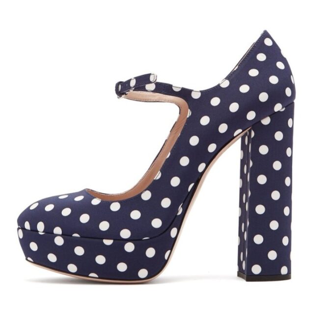 Thick Sole Shoes Mary Jane High Heels - Image 2