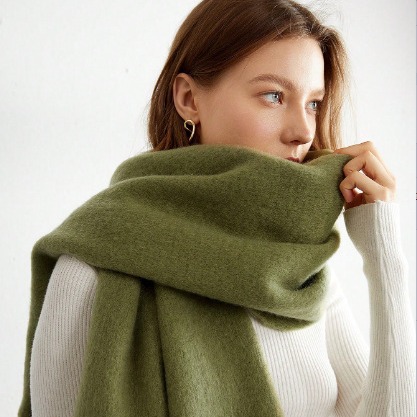 Cross-border Exclusive For New Mohair Solid Color Joker Scarf Girls High Sense Thick Couple Scarf Shawl 