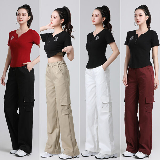 Fitness Pants American Overalls Dance - Image 4