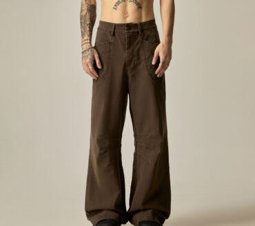 American Style Trendy Brand Deconstruction Design Sense Workwear Casual Pants Men's Street Retro Stitching Pleated Straight Pants