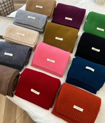 Solid Color Wool Scarf Australian Cashmere Scarf New All-match Winter Warm Pin For Boys And Girls