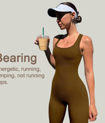 Belly Tinting Hip Hip Hip Yoga Suit Removable Chest Pad Square Collar Jumpsuit Outer Wear Sports Fitness Jumpsuit