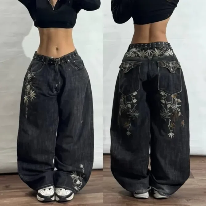 Embroidered Baggy Jeans Vintage - Image 4