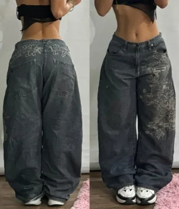 Embroidered Baggy Jeans Vintage