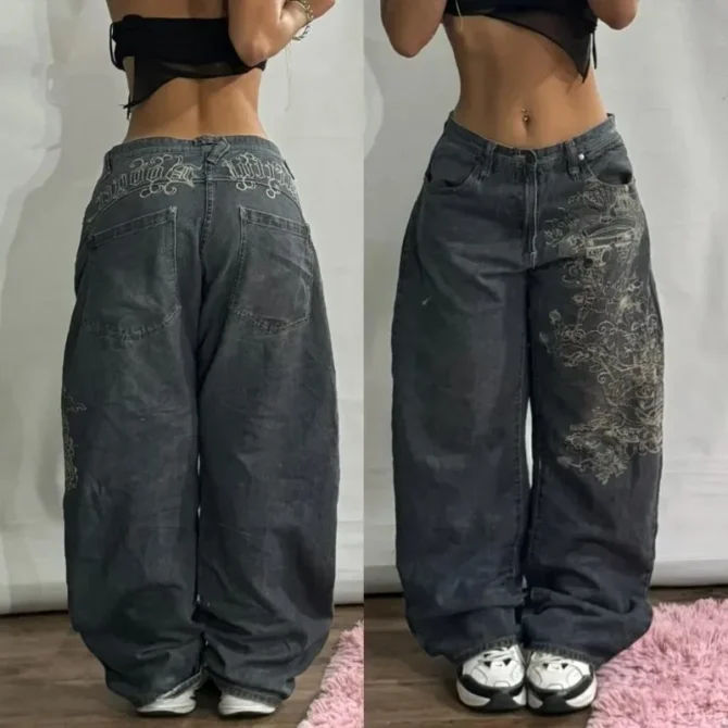 Embroidered Baggy Jeans Vintage - Image 5