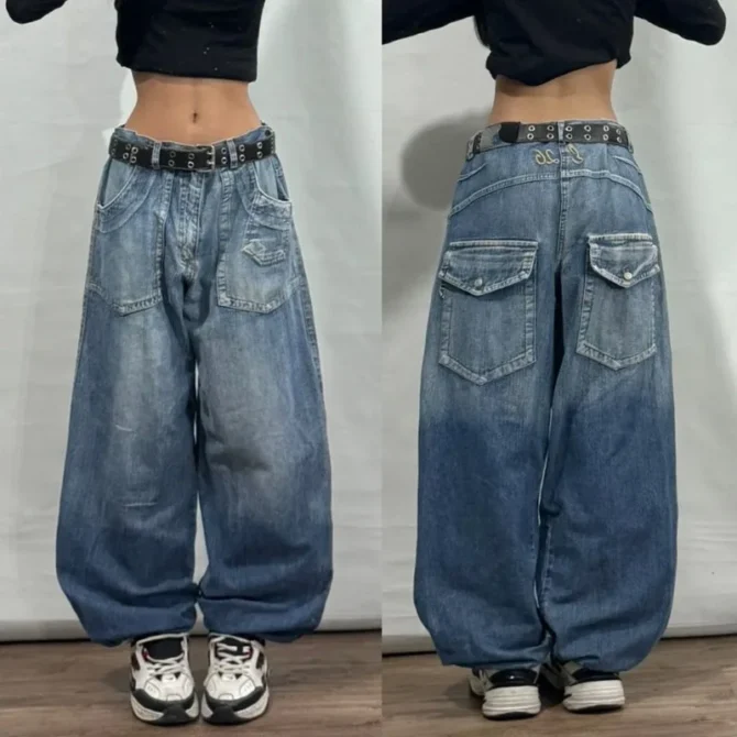 Embroidered Baggy Jeans Vintage - Image 2