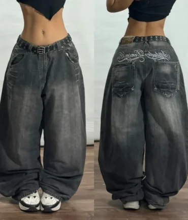 Embroidered Baggy Jeans Vintage