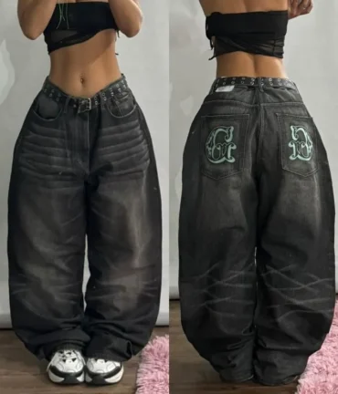 Embroidered Baggy Jeans Vintage