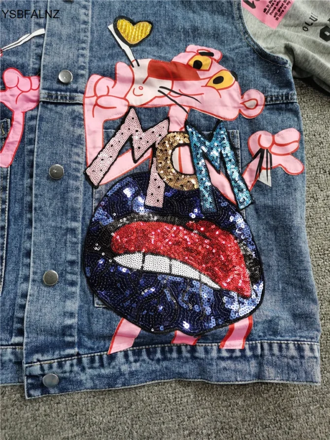 Sequins Denim Jackets Streetwear Coat - Image 6