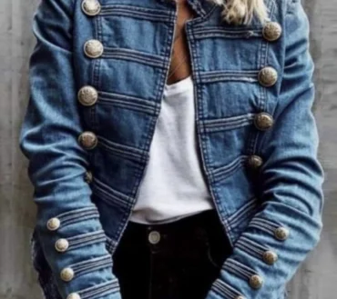 Vintage Commuter Denim Coat Women New European American Fashion Slim Fit Top Elegant All-match Double Breasted Jackets
