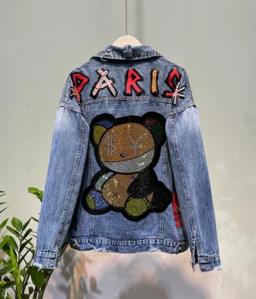 Fox Fur Coat + Real Rabbit Hair Liner Denim Jacket