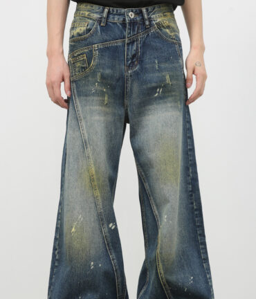 American Stitching Jeans Men's High Street Design Sense