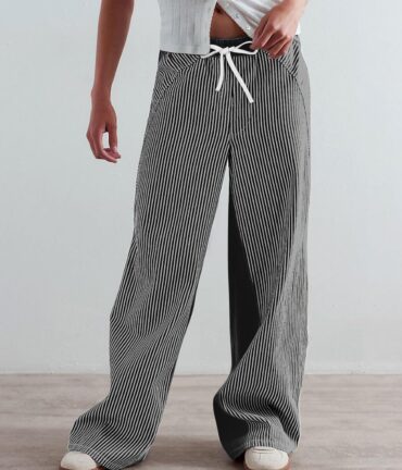 Striped Jeans Draped Pants