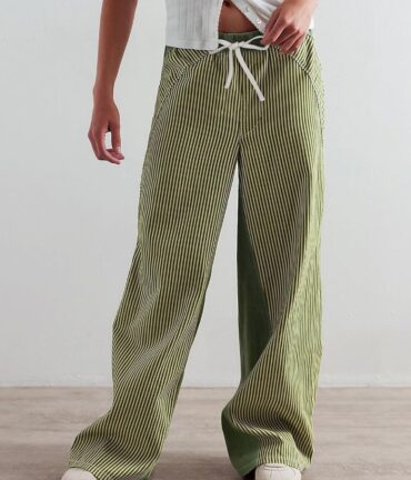 Striped Jeans Draped Pants