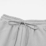 gray textured loose fit t shirt and drawstring pants set