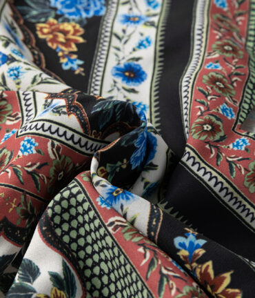 Red Mixed Floral Chevron Pattern Dip Hem Spaghetti Straps Tank