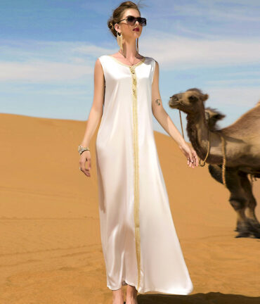 Arabian Flower Dress With Belt And Robe