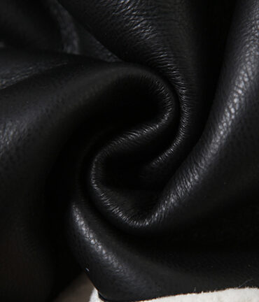 Faux Leather Fur Collar Cropped Coat