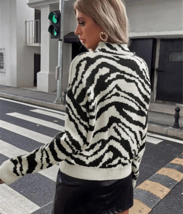 Pullover Zebra Pattern Sweater
