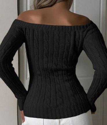 Minimalist off Shoulder Sleeve Sweater
