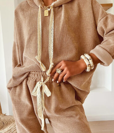 Pullover Hoodie Pants Corduroy Suit