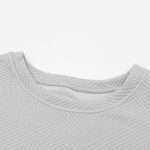 gray textured loose fit t shirt and drawstring pants set