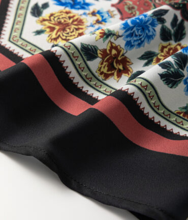 Red Mixed Floral Chevron Pattern Dip Hem Spaghetti Straps Tank