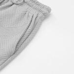 gray textured loose fit t shirt and drawstring pants set