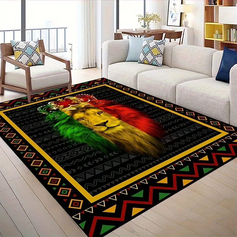Lion Print Area Rugs Modern African