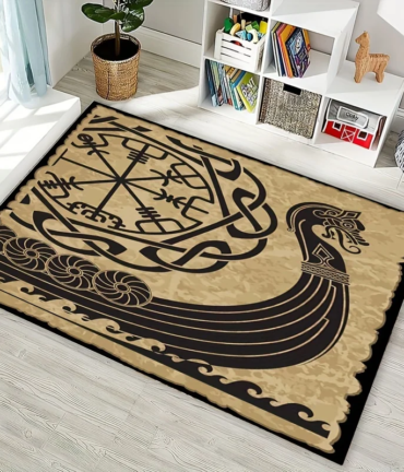 Vintage Viking Rune Rugs Soft Carpet for Hallway Living