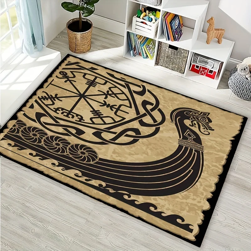 Vintage Viking Rune Rugs Soft Carpet for Hallway Living
