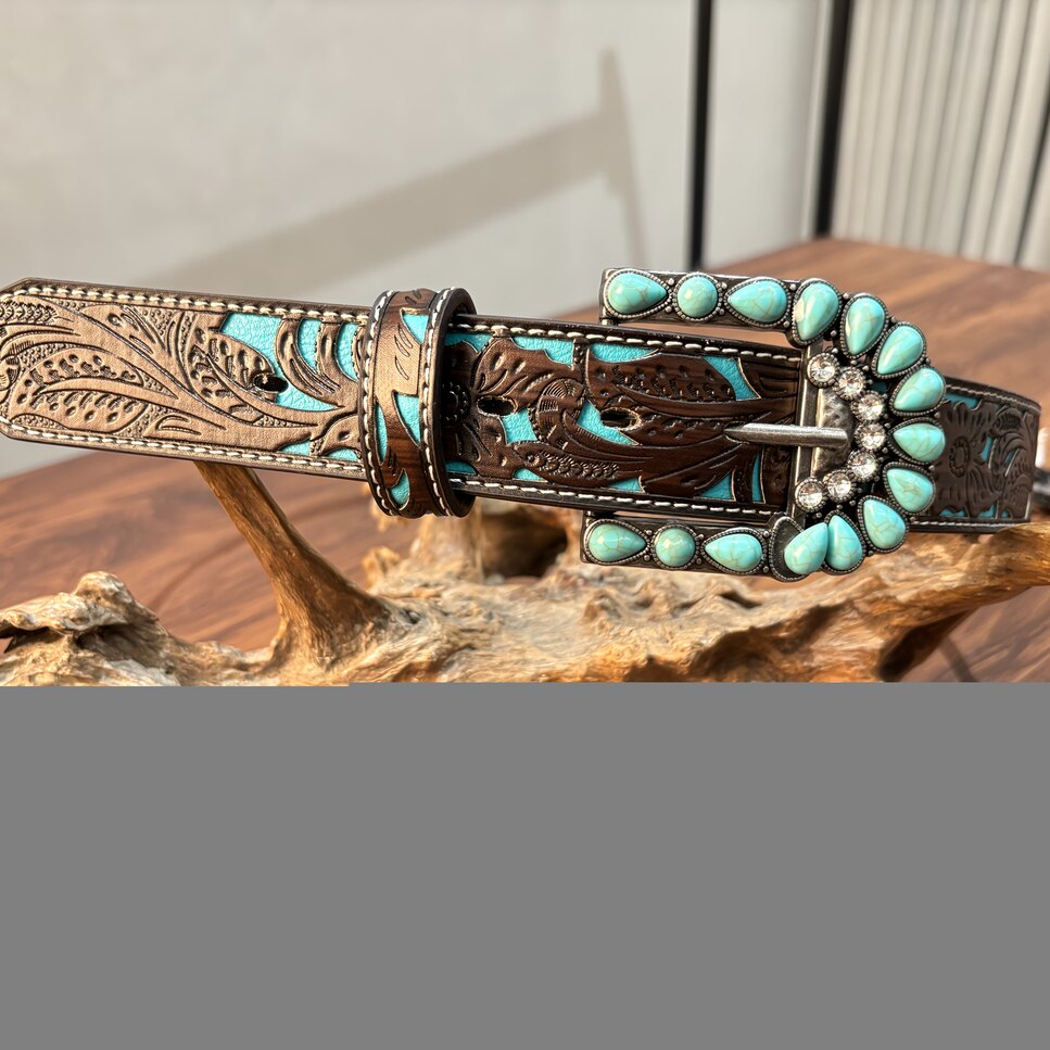 western belt with detachable buckle