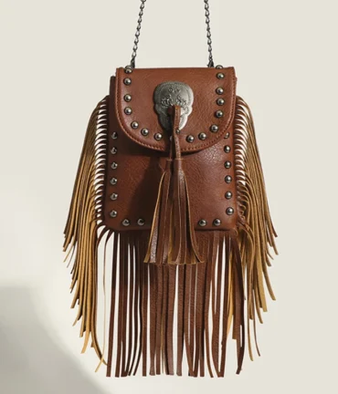 Punk Shoulder Bag Tassel Riveted Leather Shoulder Bag For Women Europe And America Wallet Travel