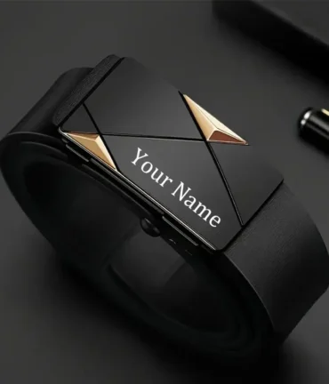 men's belt with automatic alloy buckle personalized waistband for father's day him husband birthday anniversary