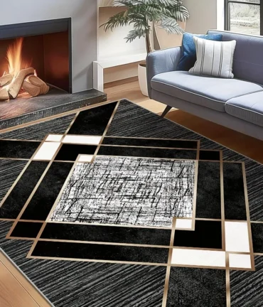Geometric Shape Bedroom Living Room Indoor Furry Carpet