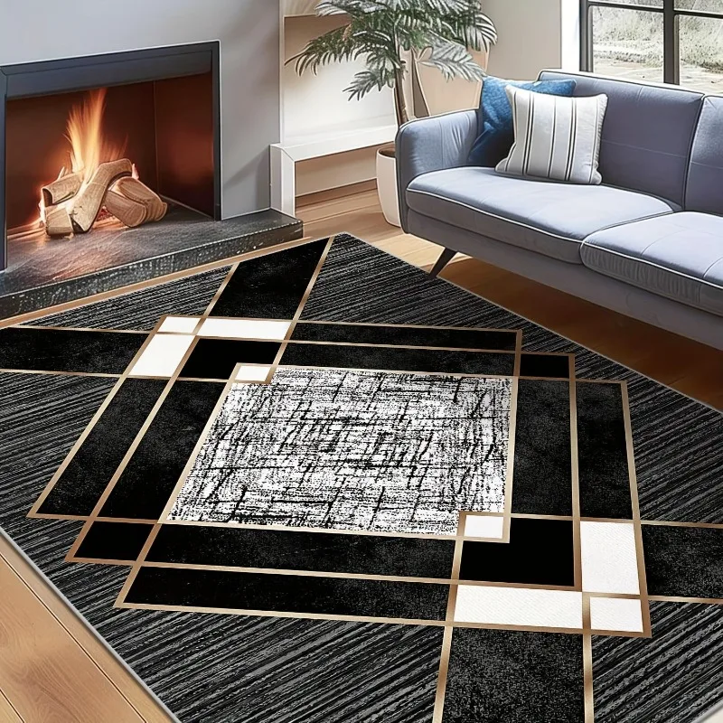 Geometric Shape Bedroom Living Room Indoor Furry Carpet
